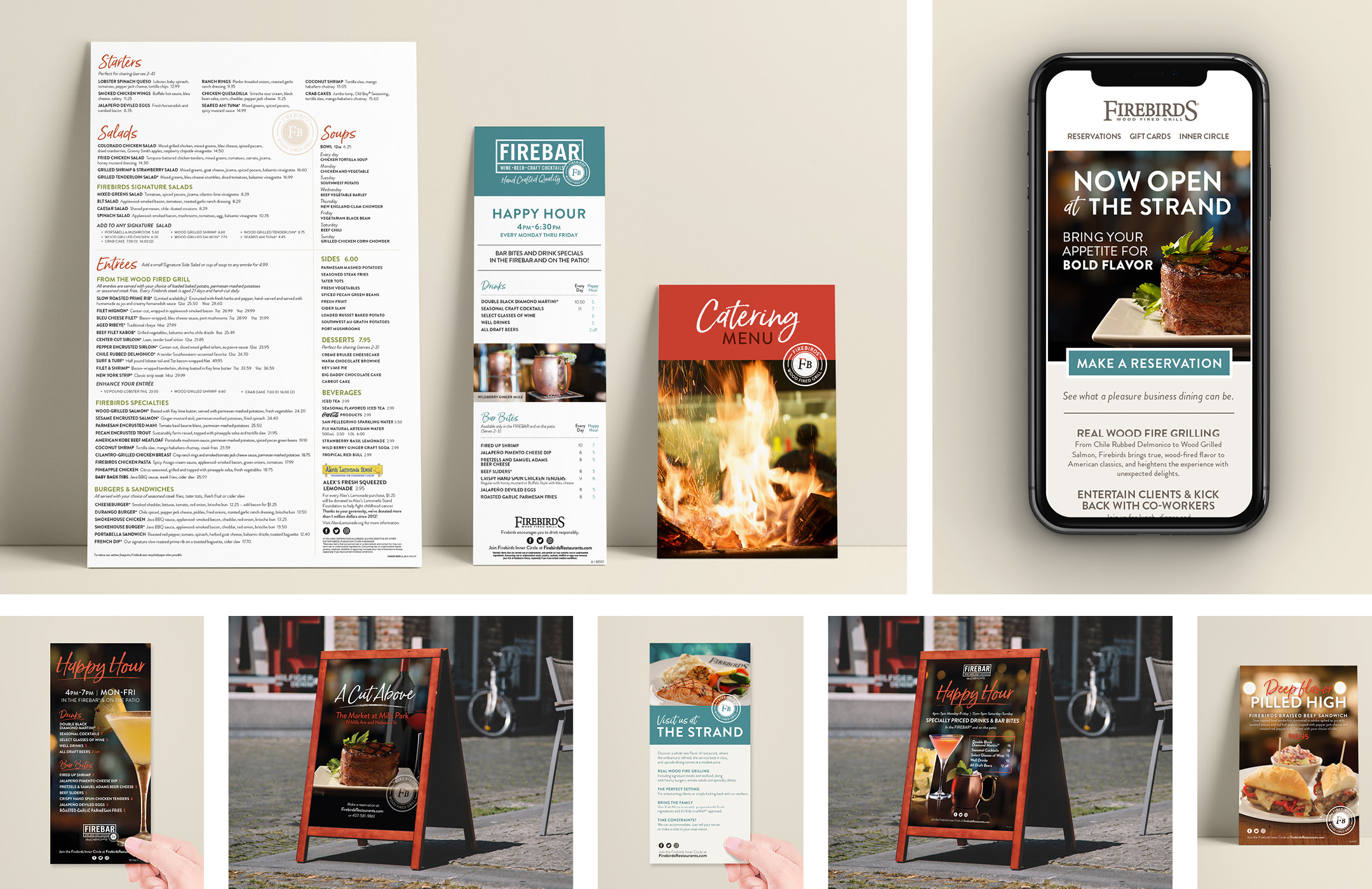 Firebirds Wood Fired Grill branding